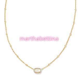 Mini Elisa Gold Satellite Short Pendant Necklace in Ivory Mother-of-Pearl